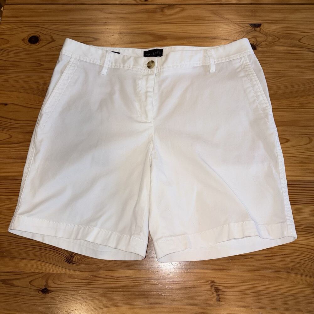 Talbots Womens Size 12 (Measure 34X7) White Relaxed Fit Chino Shorts
